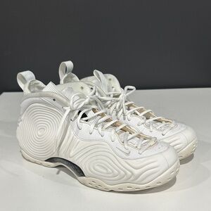 Nike Comme des Garcons Foamposite CDG 9.5 White High-Top Sneakers